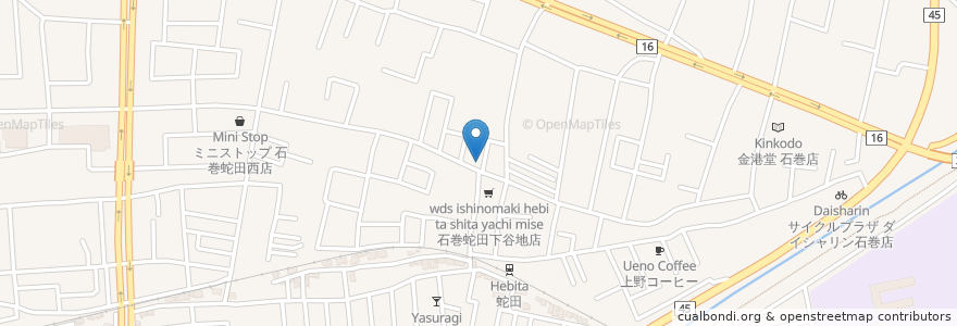 Mapa de ubicacion de きらら歯科クリニック en Япония, Мияги, 石巻市.