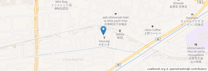 Mapa de ubicacion de 寿司龍 en Jepun, 宮城県, 石巻市.