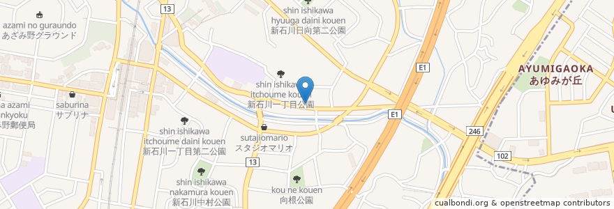 Mapa de ubicacion de 青葉消防団 第一分団第五班 en Jepun, 神奈川県, 横浜市, 青葉区.