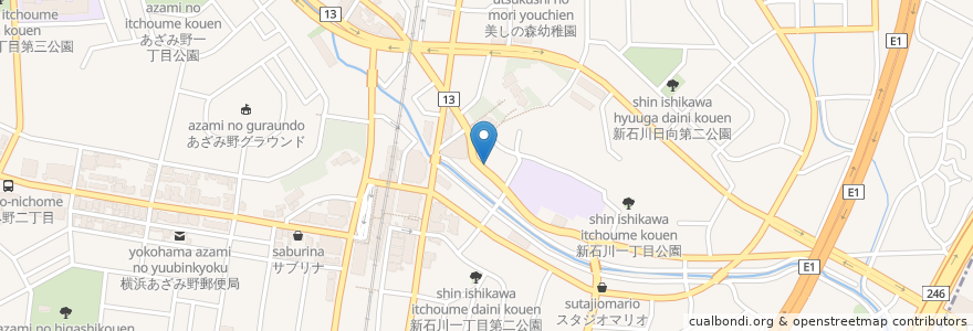 Mapa de ubicacion de 田園歯科口腔外科医院 en Japan, Kanagawa Prefecture, Yokohama, Aoba Ward.