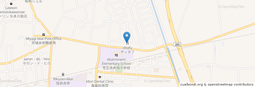 Mapa de ubicacion de ディタフ en Япония, Мияги, 東松島市.