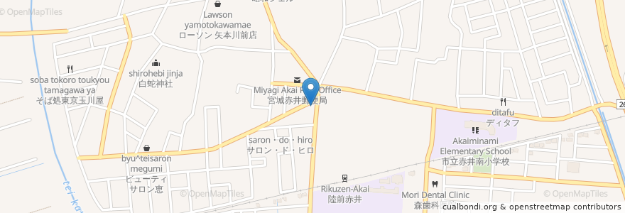 Mapa de ubicacion de 石巻信用金庫 赤井支店 en Jepun, 宮城県, 東松島市.