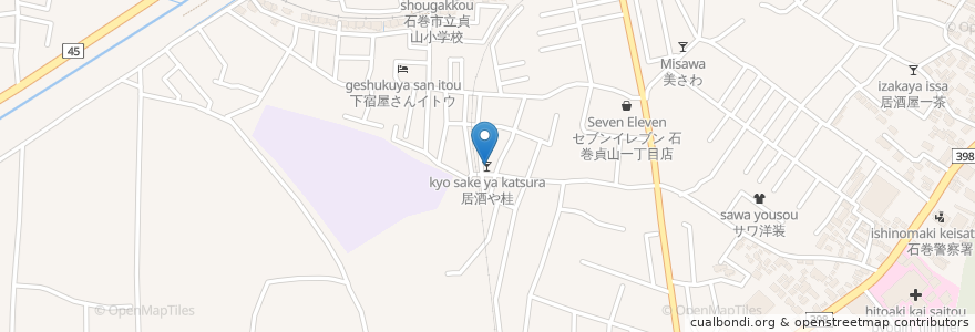 Mapa de ubicacion de 居酒や桂 en Jepun, 宮城県, 石巻市.