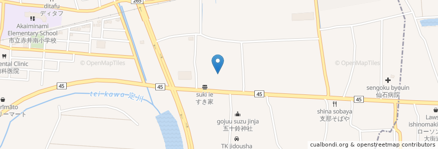 Mapa de ubicacion de みやぎ東部循環器科 en Japon, Préfecture De Miyagi, 東松島市.