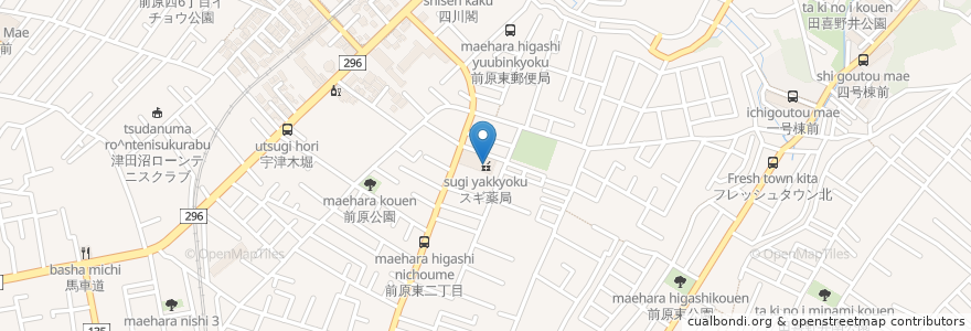 Mapa de ubicacion de スギ薬局 en Japão, 千葉県, 船橋市.