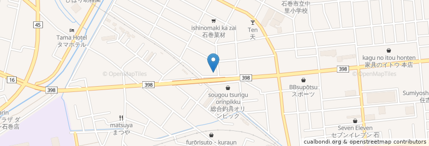 Mapa de ubicacion de Yayoi Sushi en Japan, Miyagi Prefecture, Ishinomaki.