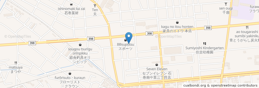 Mapa de ubicacion de Ajitetsu en Japan, Miyagi Prefecture, Ishinomaki.