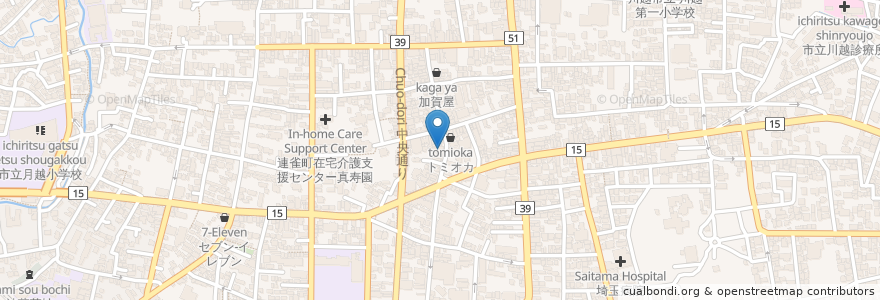 Mapa de ubicacion de なんでむん en Japon, Préfecture De Saitama, 川越市.