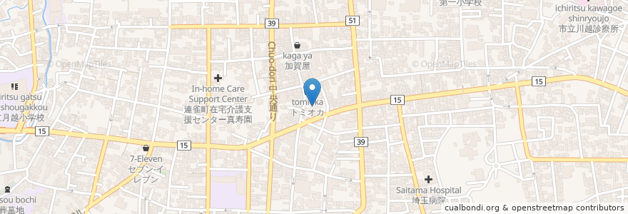 Mapa de ubicacion de 中野歯科医院 en Japan, Präfektur Saitama, 川越市.