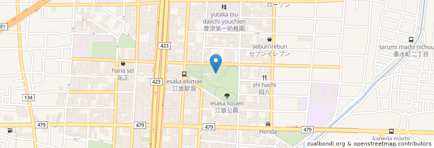 Mapa de ubicacion de 江坂市民サービスコーナー en 日本, 大阪府, 吹田市.