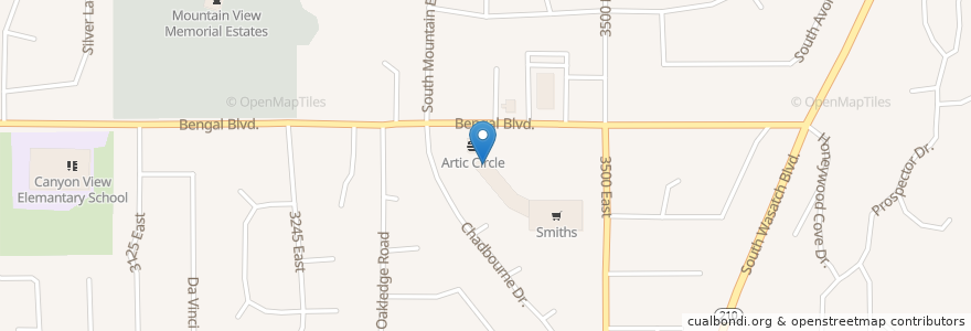 Mapa de ubicacion de Subway en 미국, 유타 주, Salt Lake County, Cottonwood Heights.