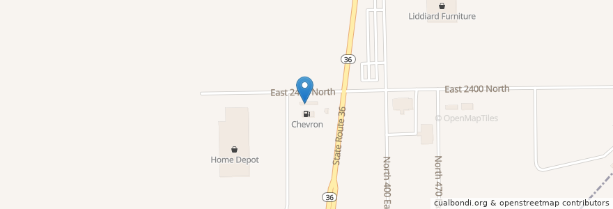Mapa de ubicacion de Chevron en Estados Unidos De América, Utah, Tooele County, Tooele.