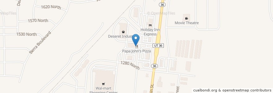 Mapa de ubicacion de Papa John's en 미국, 유타 주, Tooele County, Tooele.