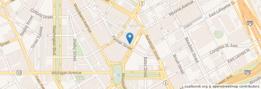 Mapa de ubicacion de Jimmy John's en Stati Uniti D'America, Michigan, Detroit.