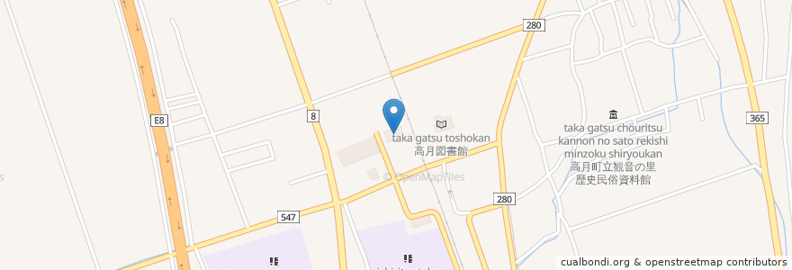 Mapa de ubicacion de 高月公民館 en Jepun, 滋賀県, 長浜市.