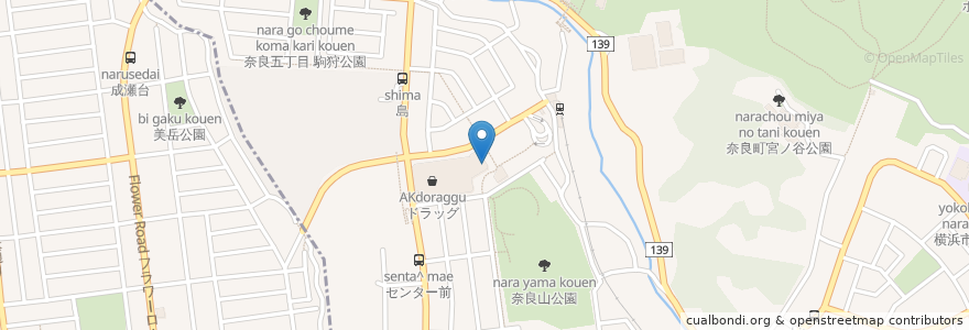 Mapa de ubicacion de ドトール en اليابان, كاناغاوا, 横浜市, 青葉区.