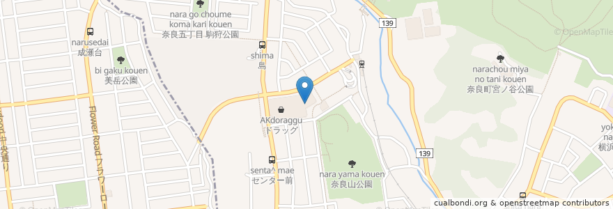Mapa de ubicacion de ロッテリア en 일본, 가나가와현, 요코하마시, 青葉区.