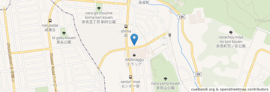 Mapa de ubicacion de 山の手台歯科医院 en Япония, Канагава, Йокогама, Аоба.