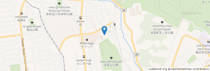 Mapa de ubicacion de マーガレット薬局 en Japon, Préfecture De Kanagawa, 横浜市, 青葉区.