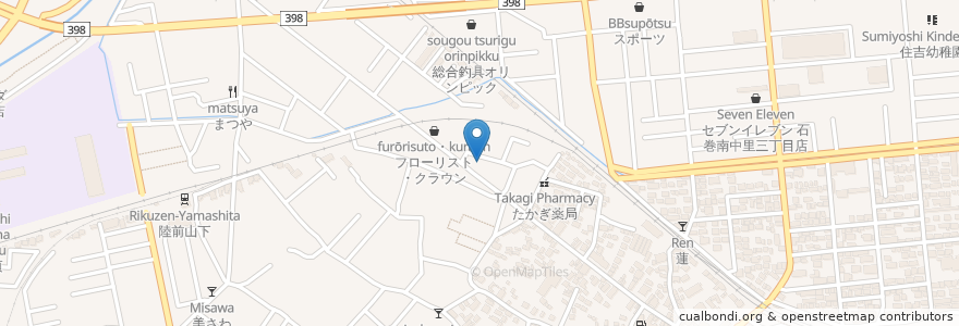 Mapa de ubicacion de 魚処隠岐乃島 en Jepun, 宮城県, 石巻市.