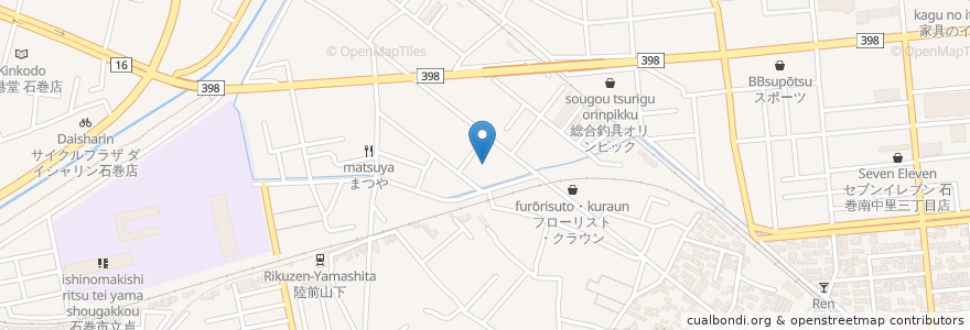 Mapa de ubicacion de 川村産婦人科 en ژاپن, 宮城県, 石巻市.