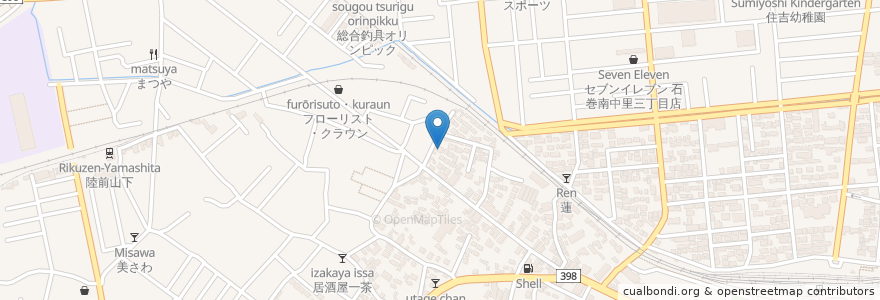 Mapa de ubicacion de 上石内科クリニック en 日本, 宮城県, 石巻市.