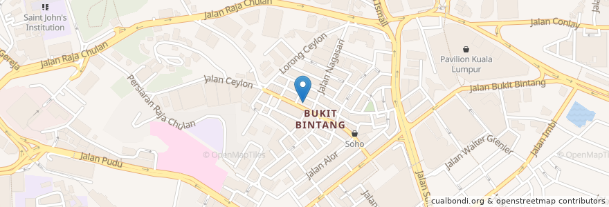 Mapa de ubicacion de Rock Bottom en Malesia, Selangor, Kuala Lumpur.