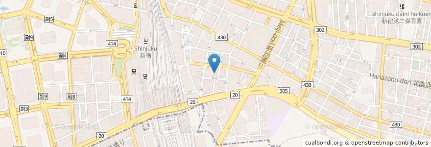 Mapa de ubicacion de 一蘭拉麵 en اليابان, 東京都, 新宿区.