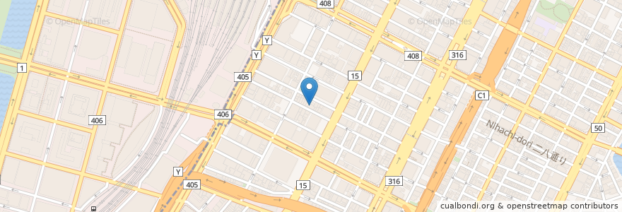 Mapa de ubicacion de ソラノイロ en Japan, 東京都, 中央区.