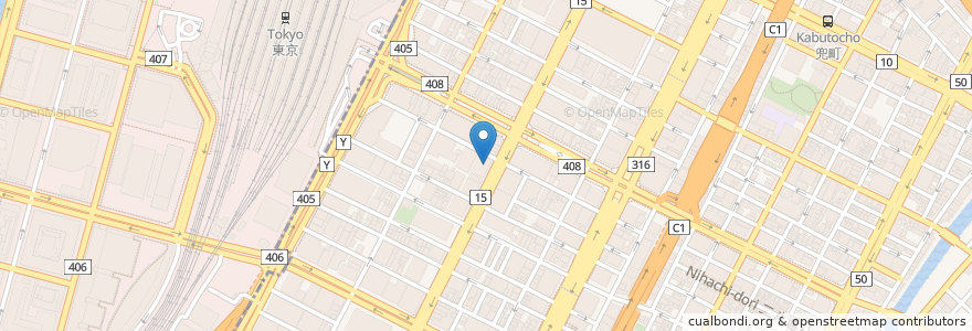 Mapa de ubicacion de 鼻のクリニック東京 en 일본, 도쿄도, 中央区.
