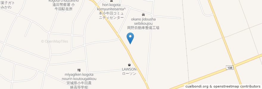 Mapa de ubicacion de 佐々木整形外科 en 日本, 宫城县, 遠田郡, 美里町.