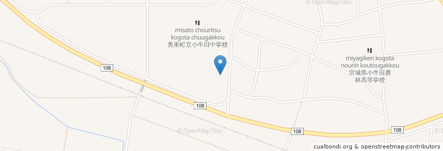 Mapa de ubicacion de 小牛田内科クリニック en Japan, Präfektur Miyagi, 遠田郡, 美里町.