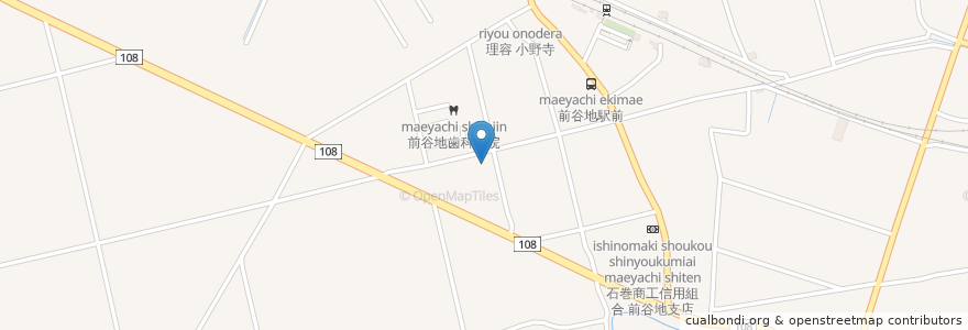Mapa de ubicacion de 前谷地保育所 en Japonya, 宮城県, 石巻市.