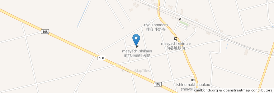 Mapa de ubicacion de 前谷地歯科医院 en Japan, Miyagi Prefecture, Ishinomaki.