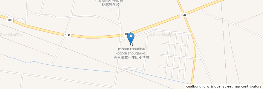 Mapa de ubicacion de 美里町立小牛田小学校 en Japão, 宮城県, 遠田郡, 美里町.