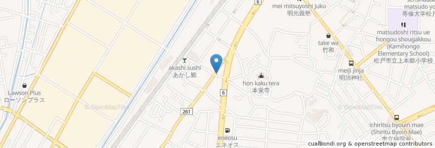 Mapa de ubicacion de 玉米屋 en Japón, Prefectura De Chiba, Matsudo.