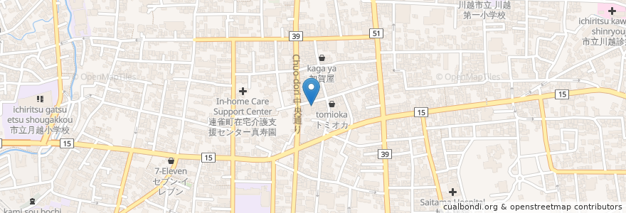 Mapa de ubicacion de まことや en Giappone, Prefettura Di Saitama, 川越市.