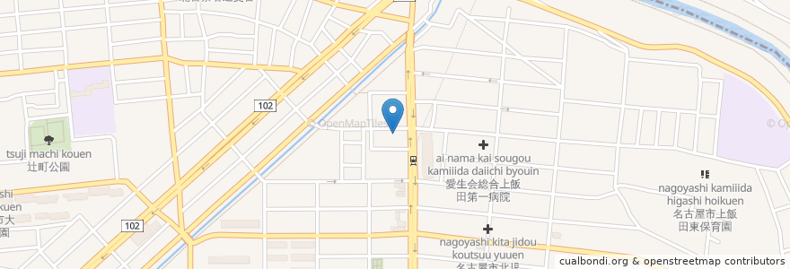 Mapa de ubicacion de 愛知調理専門学校 en Япония, Айти, 名古屋市, 北区.