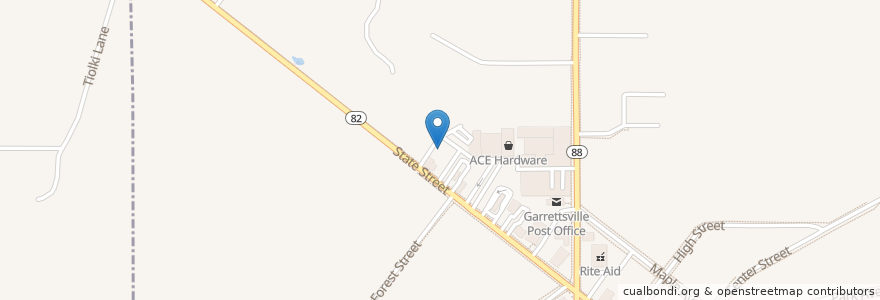 Mapa de ubicacion de Pizza Hut en الولايات المتّحدة الأمريكيّة, أوهايو, Portage County, Garrettsville.