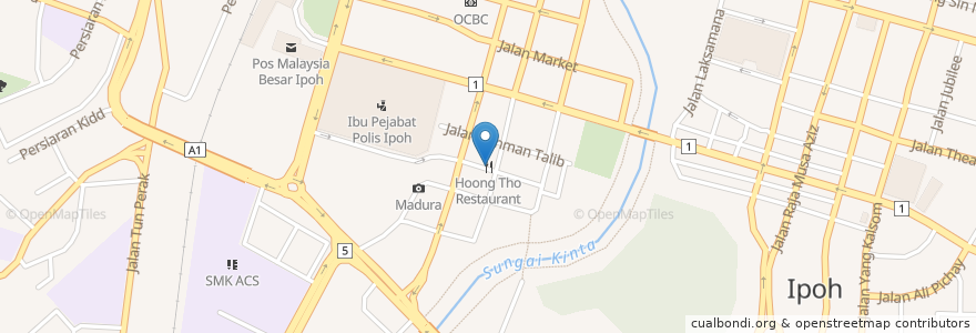 Mapa de ubicacion de Hoong Tho Restaurant en マレーシア, ペラ.