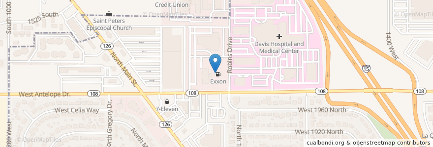 Mapa de ubicacion de Subway en Amerika Syarikat, Utah, Davis County, Clearfield, Layton.