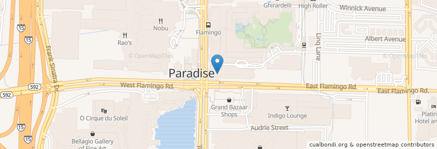Mapa de ubicacion de Carlos 'n Charlie's en Estados Unidos Da América, Nevada, Clark County, Paradise.