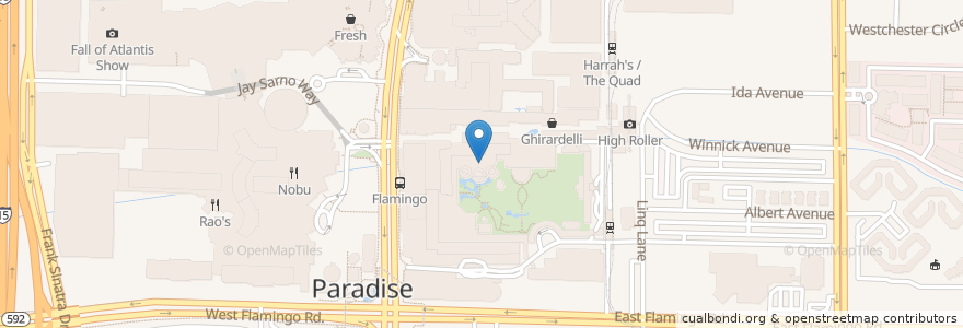 Mapa de ubicacion de Paradise Garden Buffet en Vereinigte Staaten Von Amerika, Nevada, Clark County, Paradise.