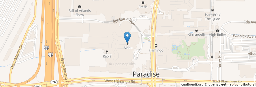 Mapa de ubicacion de Nobu en United States, Nevada, Clark County, Paradise.