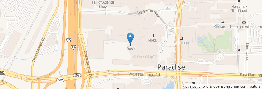 Mapa de ubicacion de Rao's en Stati Uniti D'America, Nevada, Clark County, Paradise.