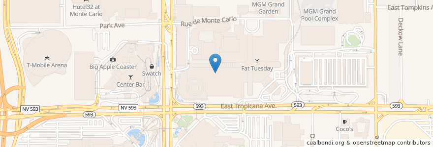 Mapa de ubicacion de MGM Grand Buffet en Estados Unidos De América, Nevada, Clark County, Paradise.