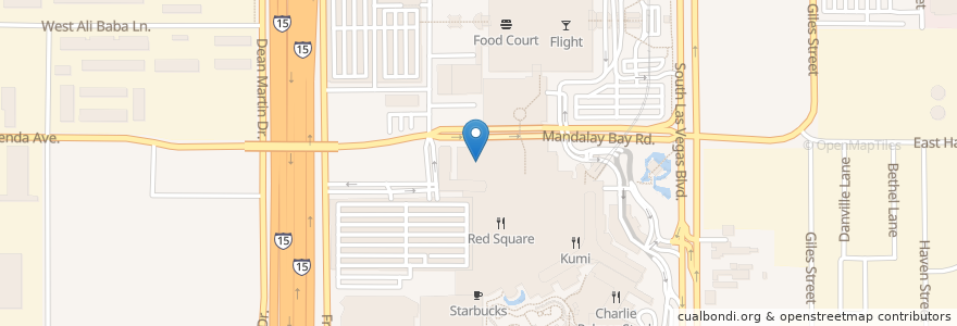 Mapa de ubicacion de Mandalay Bay Theater en États-Unis D'Amérique, Nevada, Clark County, Paradise.