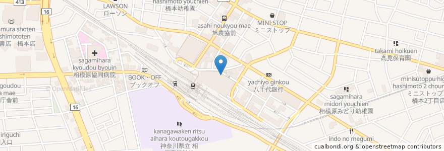Mapa de ubicacion de エバーグリーンカフェ en 일본, 가나가와현, 相模原市, 緑区.