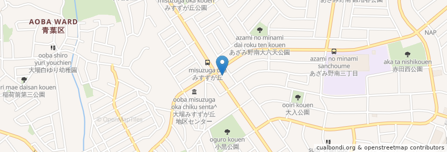 Mapa de ubicacion de スターバックス en 일본, 가나가와현, 요코하마시, 青葉区.