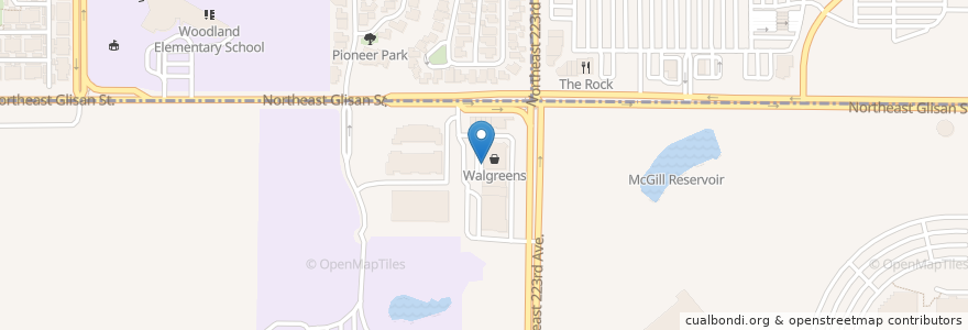 Mapa de ubicacion de Walgreens en United States, Oregon, Multnomah County.